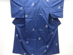 未使用品　草の実模様織出し手織り紬着物